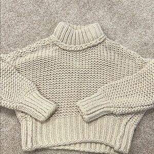 Preowned Free People Cream Chunky Turtleneck Sweater XS